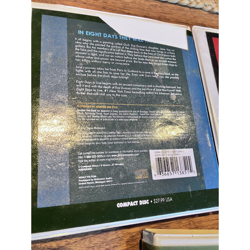 Iris Johansen Audiobooks on CD Lot Eight Days to Live, Killer Dreams, Deadlock - Picture 9 of 9